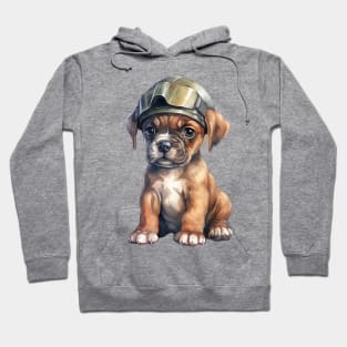 Boxer Dog in Helmet Hoodie